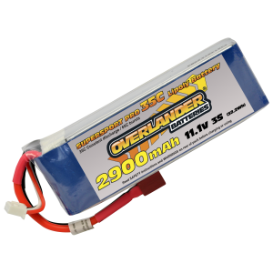 2900mAh 3S 11.1v 35C LiPo Battery with Deans Connector - Overlander Supersport Pro
