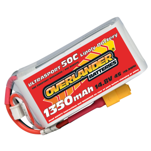 1350mAh 4S 14.8v 50C LiPo Battery with XT60 Connector - Overlander Ultrasport
